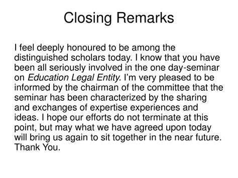 closing remarks meaning
